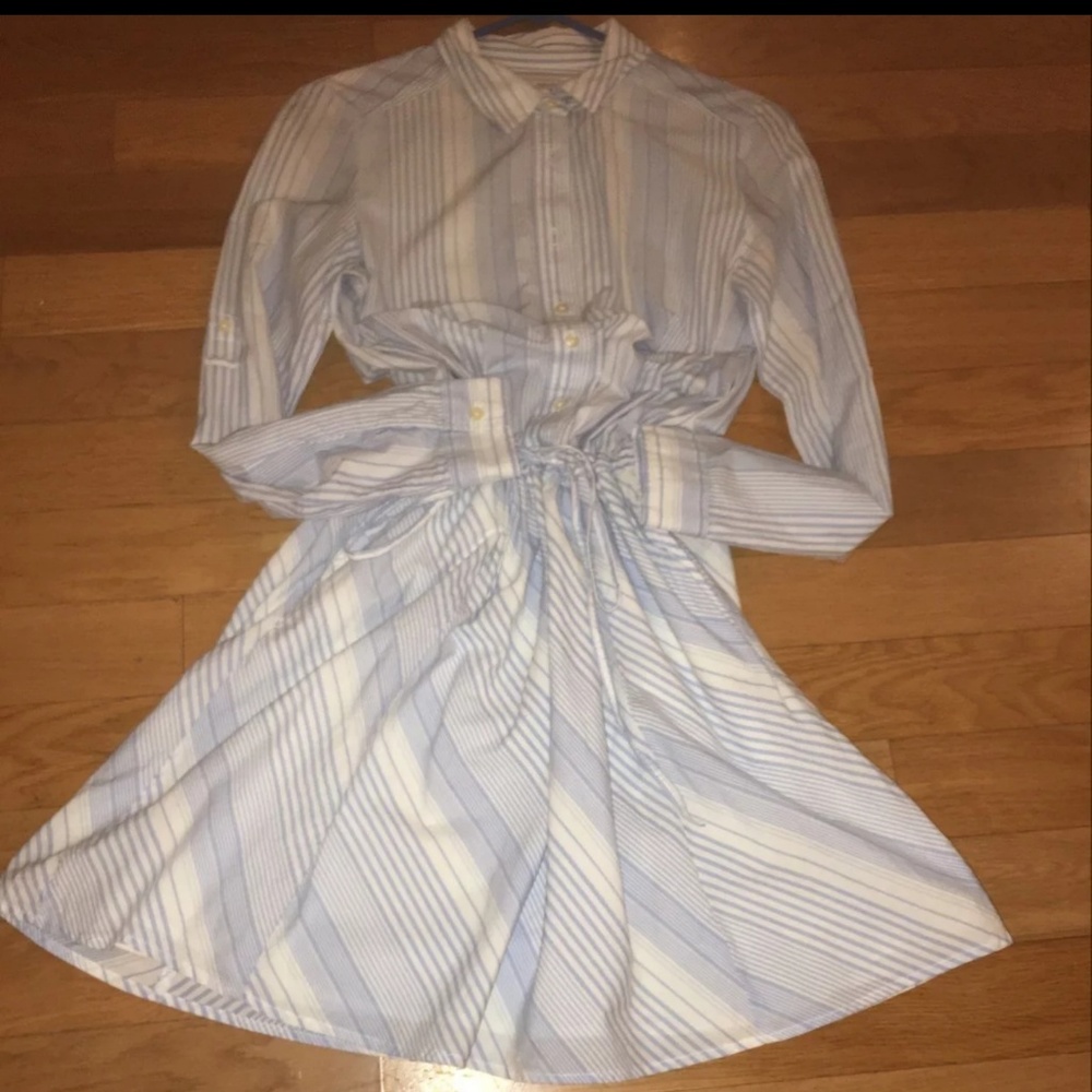 Gap Pinstripe Button Down Dress